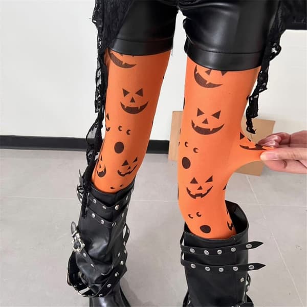 Halloween Gresskar Sokker Kostyme Tilbehør Mykt Elastisk Stoff