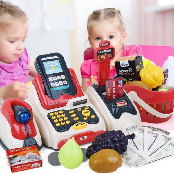 Barn kassadisk Kreditkort Maskin leksak Kid Supermarket Kassaapparat Leksak