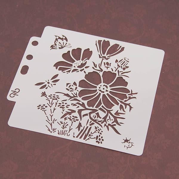 Blomster Stencils Skabelon Maleri Scrapbooking Prægning Stempling Album Håndværk