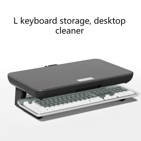 Sort Ergonomisk Skærmholder til Skrivebord med Platform til Bærbar Computer