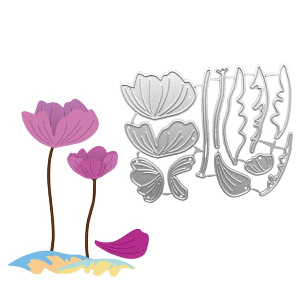 Metalskærende forme til DIY Scrapbog To Lotusblomster Udskæringsstencils Form