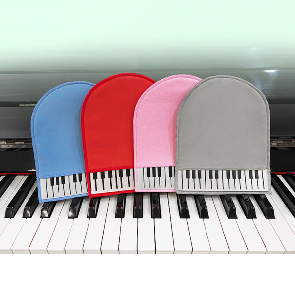 Piano rengöringshandskar Plysch polerduk Universal Instrument rengöringshandskar Red