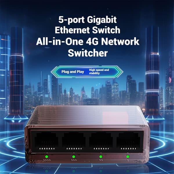 5 Port Netværks Switch 1000Mbps RJ45 LAN Adapter Duplex Internet Splitter
