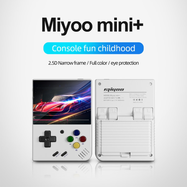Kompakt Miyoo Mini Plus+ spelenhet kompatibel för RPG-älskare USB -gränssnitt med trådlös anslutning Stöd för wifi Black - 32G