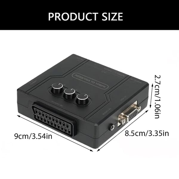 Effektiv RGBS SCART VGA til YPBPR Komponentadapter Konsolladapter for Gamere