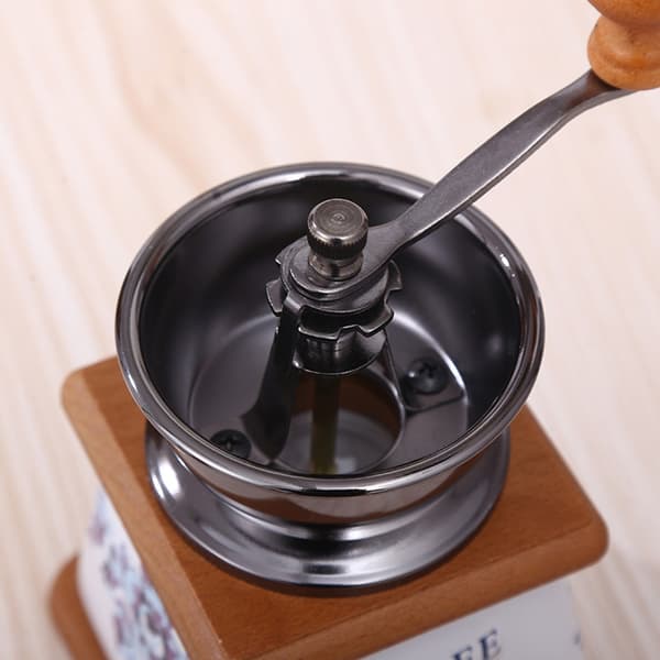 Platsbesparande manuell kaffekvarn handdriven kontorskaffeutrustning