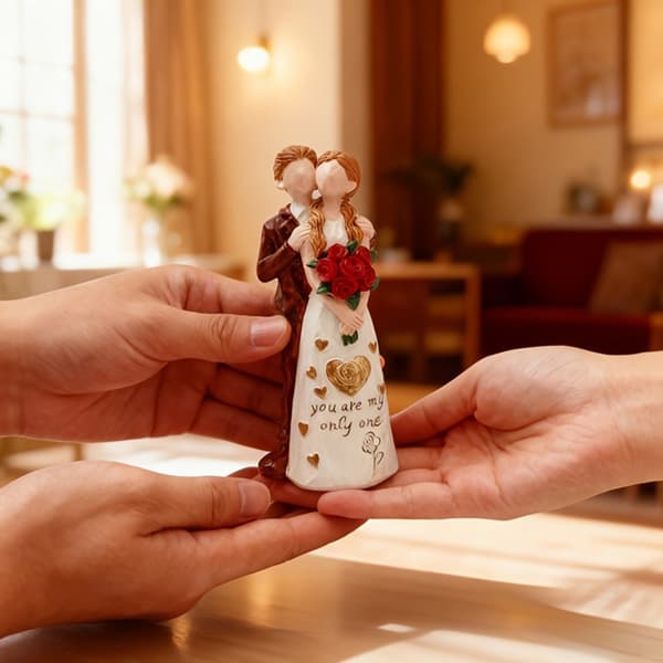 Romantisk parstatue Parsskulpturpynt Jubileumsbryllupsgave