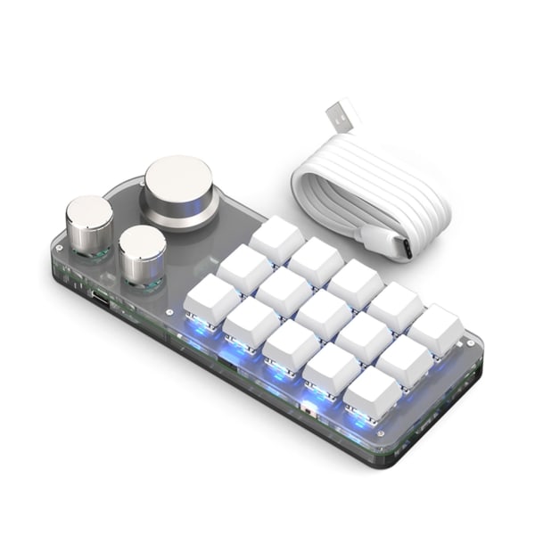 Programmering Macro Tangentbord RGB Custom Knob Tangentbord 12/15 Tangenter 3-knappar 2/3 lägen Gaming Mini Tangentbord Kopiera Klistra in Hotswap