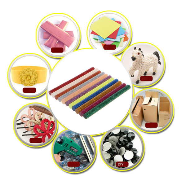 11 st Smältlim Stick Mix Färg Glitter Viskositet DIY Craft Toy Reparationsverktyg