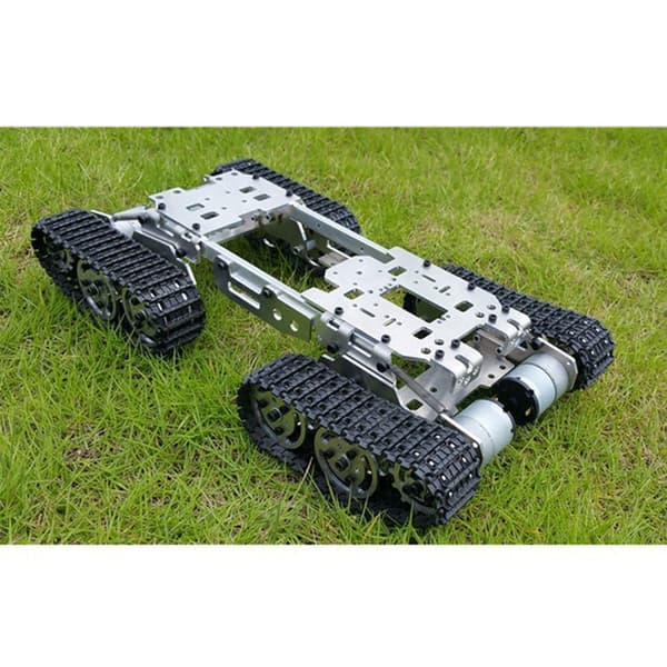Støtdempende robotstridsvogn understell for montering av elektroniske komponenter