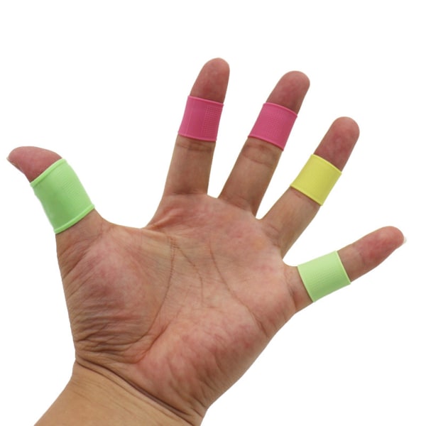 Fingerhylsor, 10 ST Fingerskydd för tummen för män och kvinnor, blå/grå/grön/rosa/gul, 10 st . GY