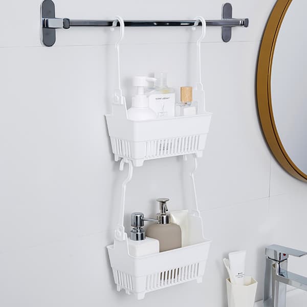 Diverse Hængekurv Opbevaring Drænpose Brusekurve med Krog Makeup Organizer til Køkken Badeværelse