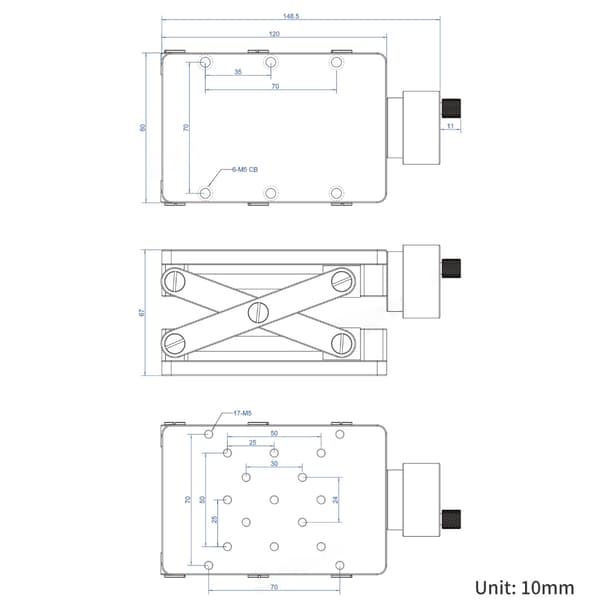 Manuell lyftplattform av aluminiumlegering, saxlyftbord för laboratorium