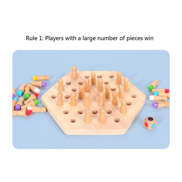 Träminnesspel Tidig demensspel Träminnessticka schackspel Memory schack Hjärnteaser Toy Family Game null - 2