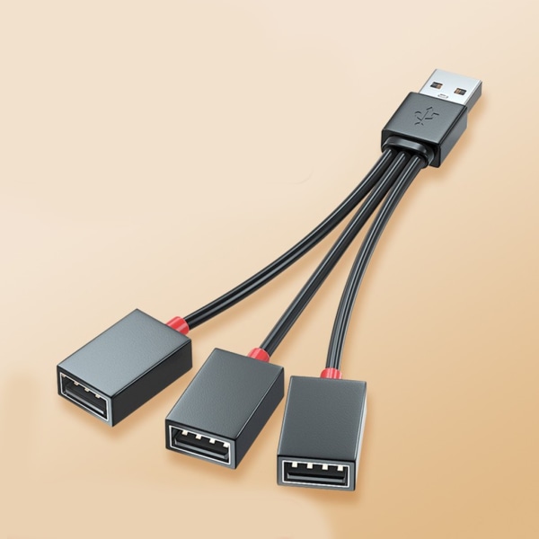 USB 2.0 Adapter 1 till 3 USB Splitter USB -förlängningskabel USB multiport för laddning av bärbar dator/Mac null - Right bend