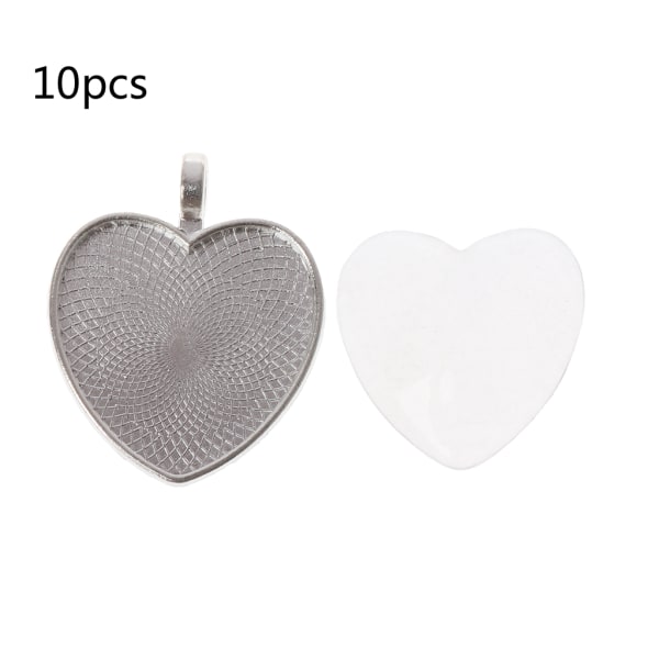 10st Fit Heart Shape Cabochons Örhängen Krokar Öroninställning Golden Silver Färg