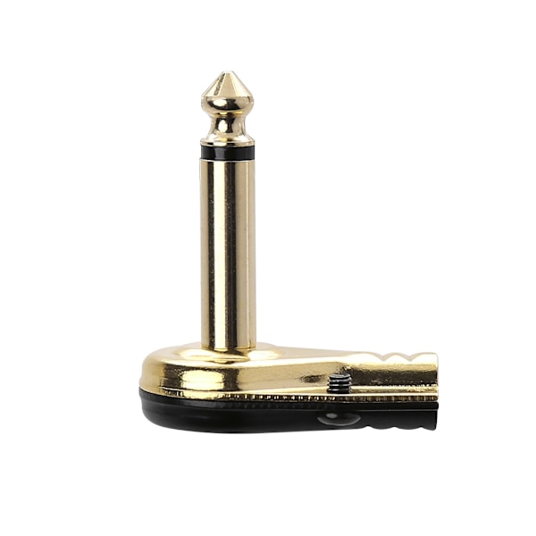 1/4" 6,35 mm Mono Jack rettvinklet plugg flat hann gitareffekter pedalkontakt