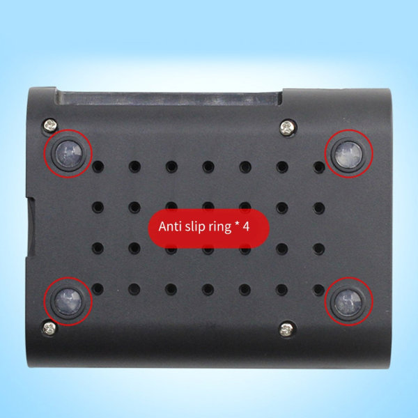 Svart ABS- case för RPI5B-kort med kylfläns i aluminium och justerbar fläkt null - F