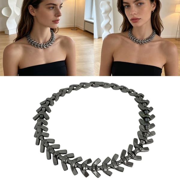 Benkæde Statement Halskæde til Parrede Daglige Styling Looks