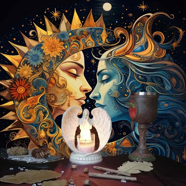 Upplev andlighet Tarot duk Bordsduk Matbord Dekor A 50x50cm