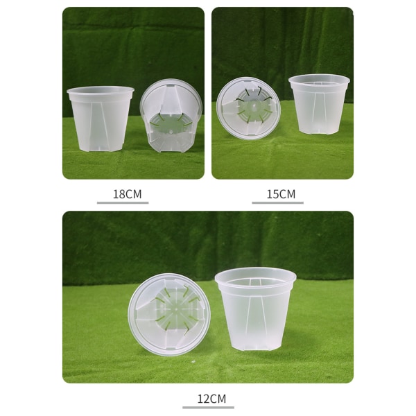 Trädgård självvattnande plastkruka Transparent Rotstyrd planteringskruka Ganska transparent utseende växtkrukor null - S
