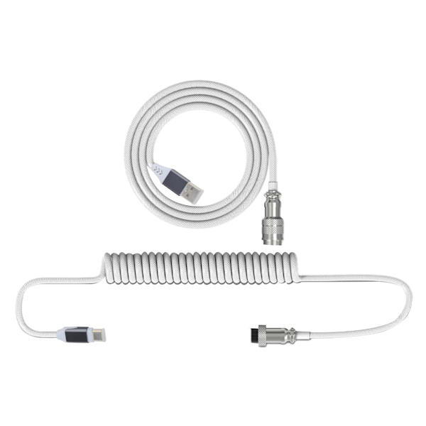 Aftageligt USB til Type-C spolekabel Mekanisk tastatur Aviator Connector Ledning 2M længde Type-C kabel