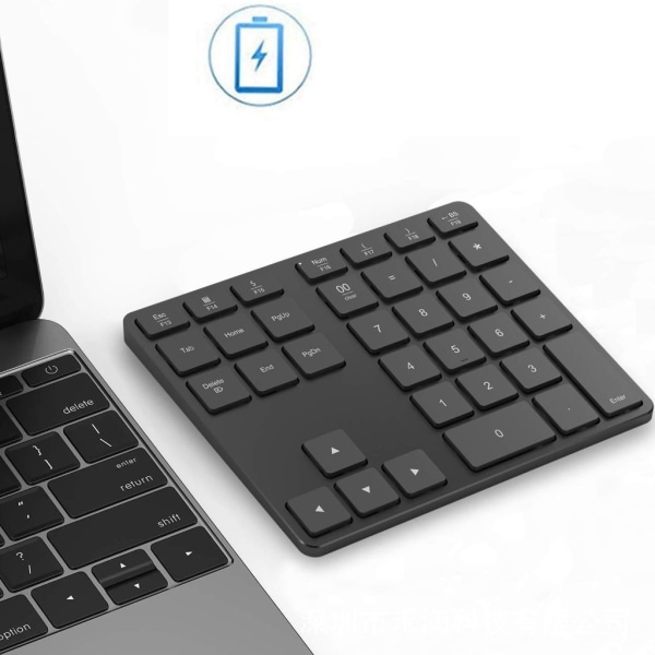 Bluetooth-kompatibel 5.0 Trådlös numerisk knappsats 35 tangenter Digitalt tangentbord för bokföringskassör Fler system PC-surfplattor