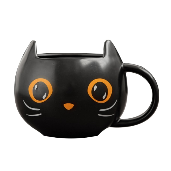 Keramisk söt svart för katt kaffemugg Tekopp Halloween-presenter för kattälskare Cou null - 1