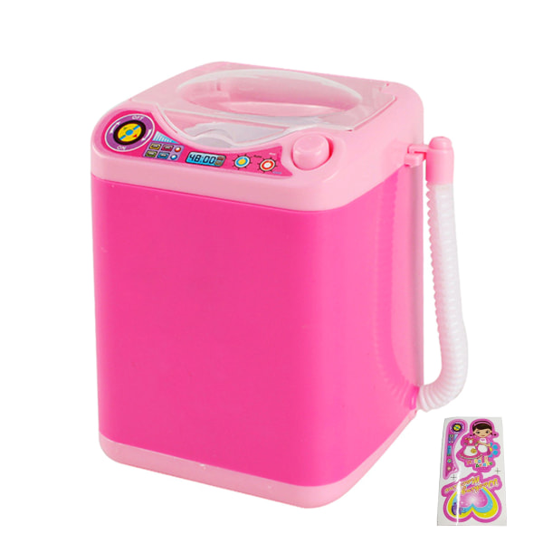 Realistisk elektrisk minitvättmaskin låtsas för lekleksak Barn & toddler present tvättmaskin Roll för lekdocka Black