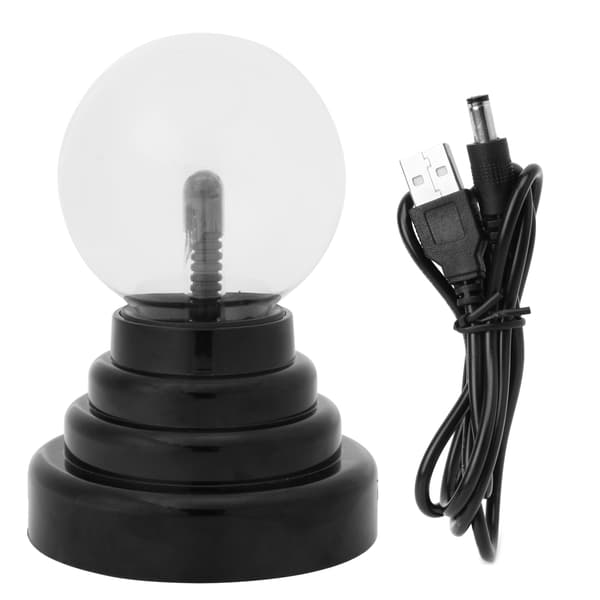 Ny Glas Plasma Ball Hot Magic USB Sphere för Lightning Lamp Light Party Svart