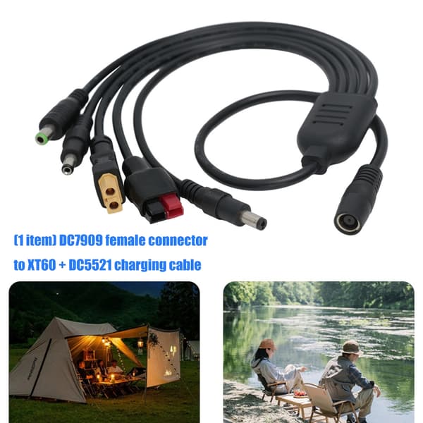 Professionelt solcelleopladningskabel DC7909 hun til XT60 DC5521 strømkabel
