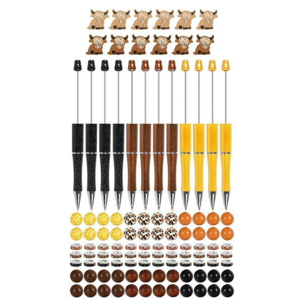 12x gör-det-själv-pärlor Pennor tillverkningssatser Pärlbara pennor kit Yak kulspetspennor för skolan