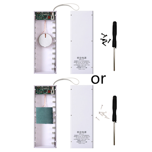 Bärbar extern låda Löstagbar 22,5W QC3.0 PD LCD DIY 20x18650 batteri för case Power Bank för Shell Powerbank Protect