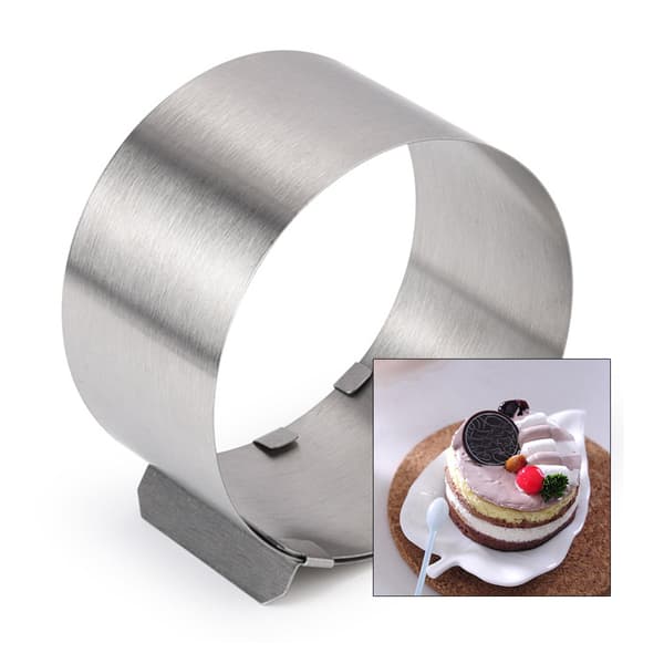 Rostfritt stål Rund Formad Mousse Justerbar Ring Rund Form Bakverksring