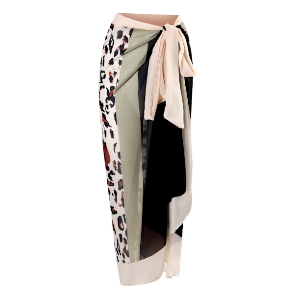 Baddräkt Coverup för Kvinnor Lång Chiffon Strand Tie Wrap Kjol Bikini Wrap Kjol Apricot One size fits all