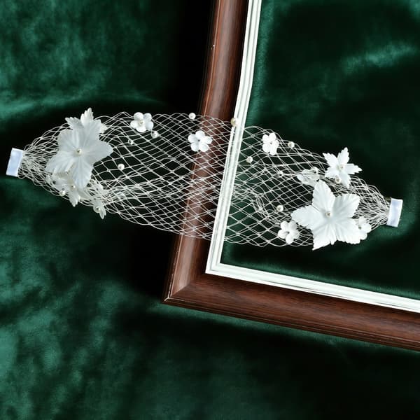 Pärlor Brudhuvudbonad Bröllopsfascinator 1920-talsstil Blomsterprydd