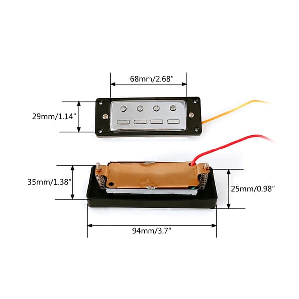 Mini 4-strengs bas pickup sort ramme bas pickupper hals midterste bro pickupper
