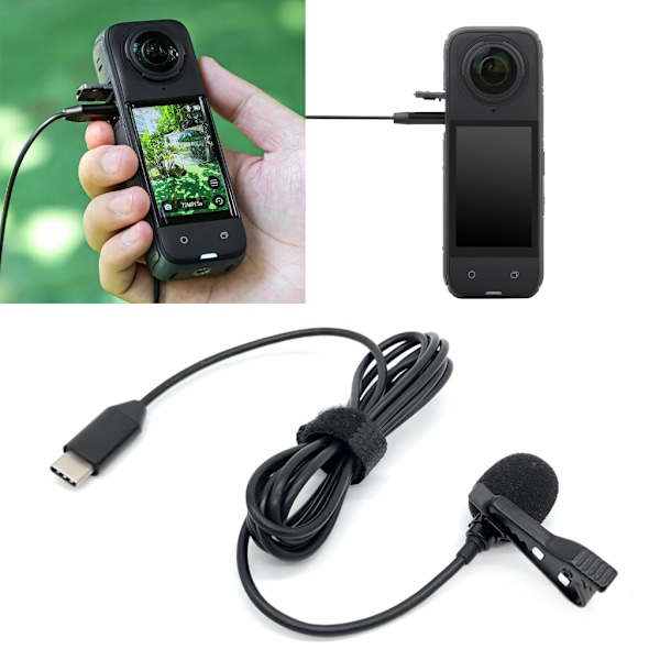 Lavalier Mikrofon Enkel Clip Mikrofon för 360 X4 Ljudinspelningar