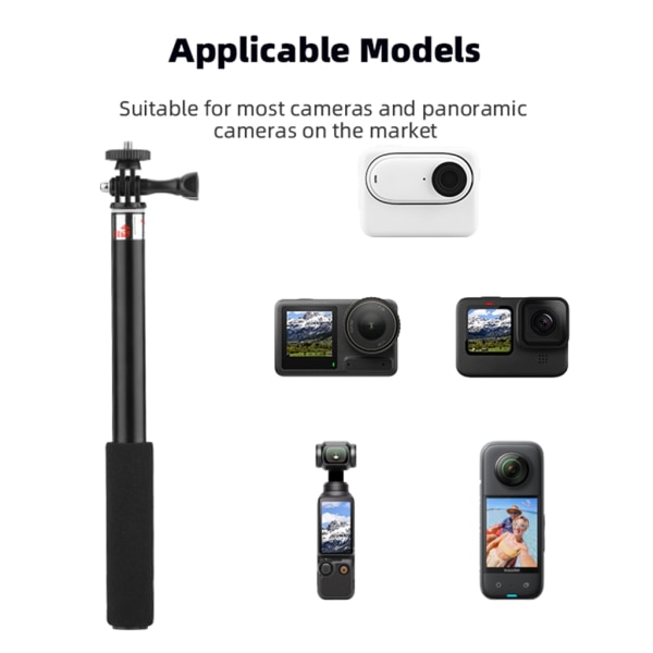Förlängbara kardankameror Förlängningsstång Vikbara sportkameror Selfie Stick för Pocket 3 Vlogg Tillbehör