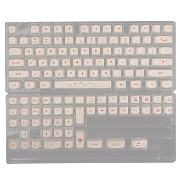 Tjock PBT Dye-SUB MA Keycap Graffit White DYE-Sublimation- för mekanisk knappsats