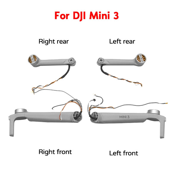Reservedele til Mini 3-droner, venstre, højre, forreste og bageste motorarme, udskiftning, reparation, reservedele, motordroner, reparationsdele, tilbehør null - Left Front
