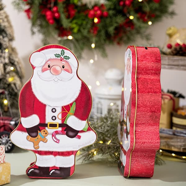 Elegant Jul Tomte Plåtlåda Perfekt För Julklappar