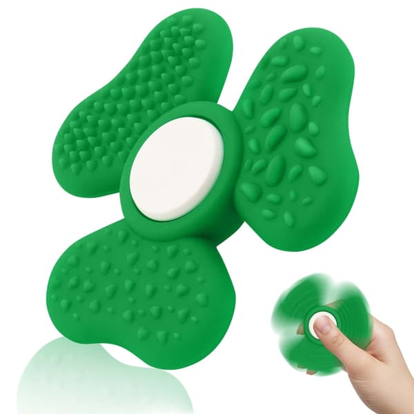 Grøn Tekstureret Shamrock Spinner Roterende Skrivebordsspinnerlegetøj til Studerende Afslapning