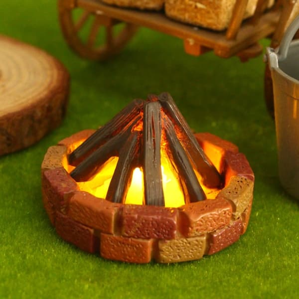 Miniatyr inomhus utomhus dockhusbelysning magnetisk batterilåda