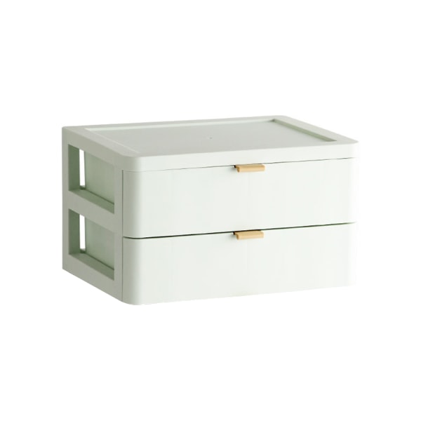 2/3/4 lager Skrivbordslåda Förvaringslåda Mini Kosmetisk Makeup Organiseringsbehållare Plast Smycken Organizer Green 1