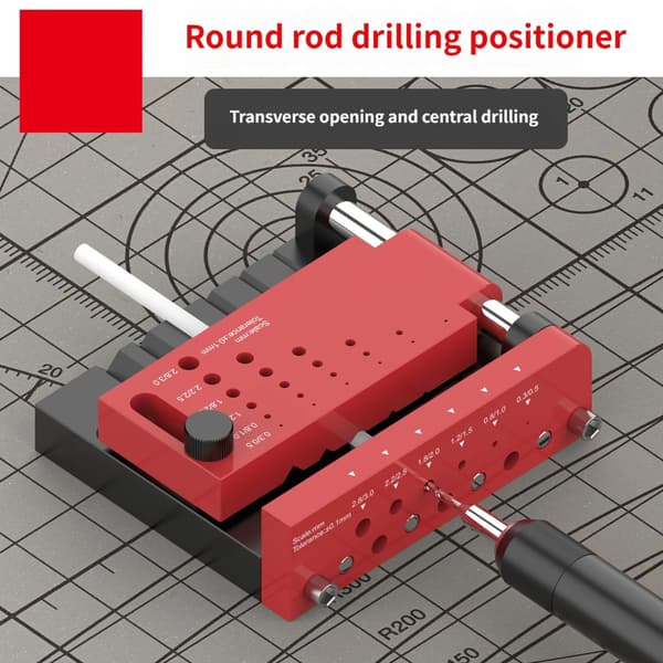 Aluminiumspositioneringsanordning til rundstang, borejig til modelfremstilling