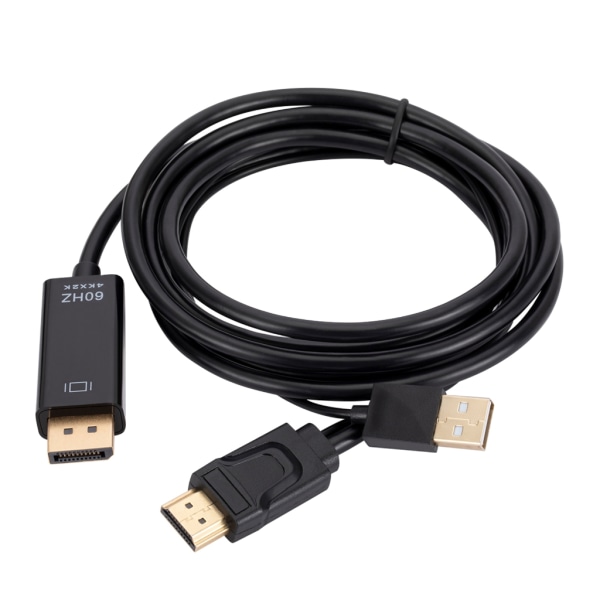 HDMI-kompatibel med DisplayPort 6 fot kabel for datamaskin, spillmodusomformer Egnet for spillkonsoll til skjerm