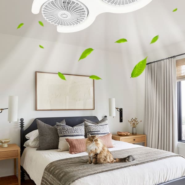 Dobbelt hoved ventilator med LED lys E27 fatning LED loftventilator lys holdbar