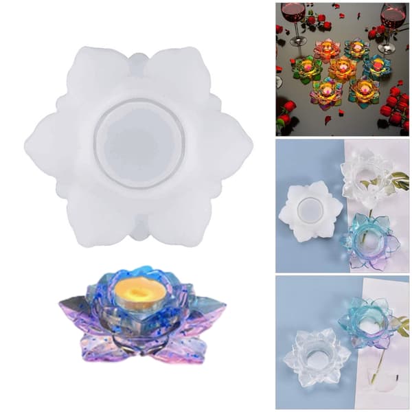 Silikonform for DIY Lotusfigur Lysestake til fester og dekorasjoner