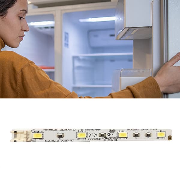 12V Fleksibelt LED-lyspanel til F521SN71 køleskab Nem installation